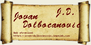 Jovan Dolbočanović vizit kartica